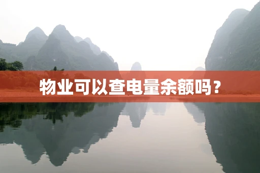 物业可以查电量余额吗？