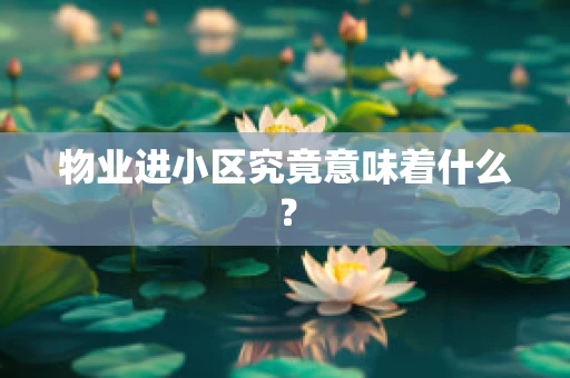 物业进小区究竟意味着什么？