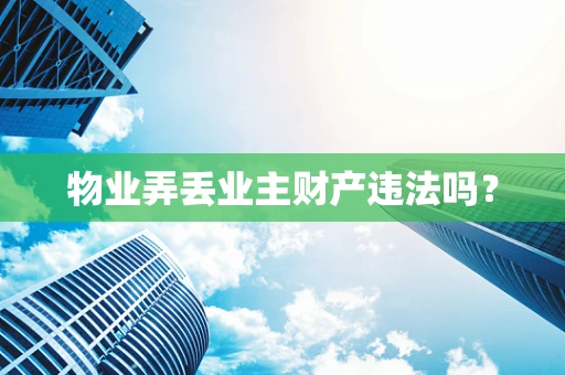 物业弄丢业主财产违法吗？