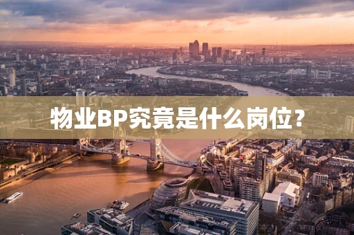 物业BP究竟是什么岗位？
