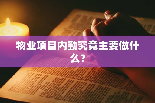 物业项目内勤究竟主要做什么？