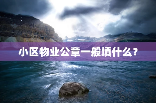 小区物业公章一般填什么？