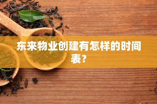 东来物业创建有怎样的时间表？