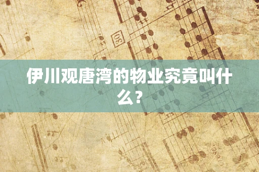 伊川观唐湾的物业究竟叫什么？