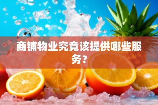 商铺物业究竟该提供哪些服务？