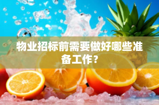 物业招标前需要做好哪些准备工作？