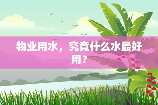 物业用水，究竟什么水最好用？