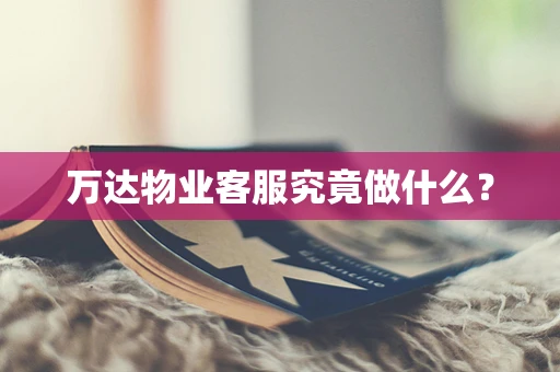 万达物业客服究竟做什么？
