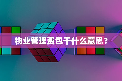 物业管理费包干什么意思？