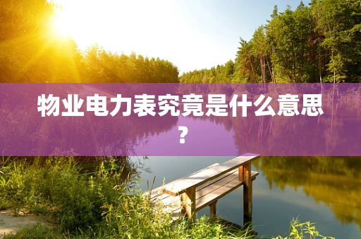 物业电力表究竟是什么意思？