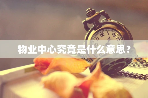 物业中心究竟是什么意思？