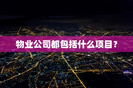 物业公司都包括什么项目？