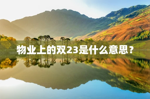 物业上的双23是什么意思？