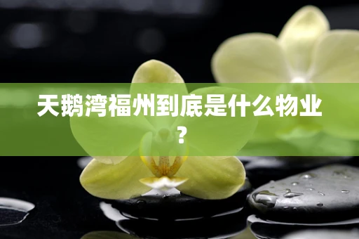 天鹅湾福州到底是什么物业？