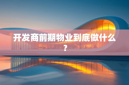 开发商前期物业到底做什么？