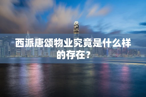西派唐颂物业究竟是什么样的存在？