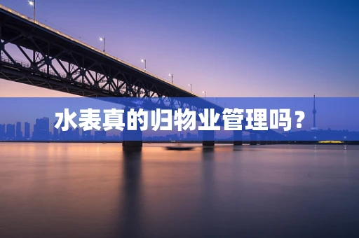 水表真的归物业管理吗？