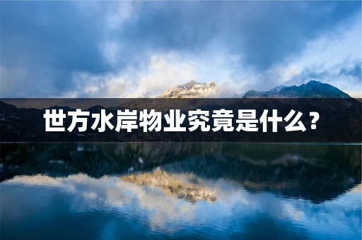 世方水岸物业究竟是什么？