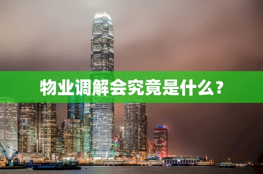 物业调解会究竟是什么？