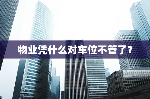 物业凭什么对车位不管了？