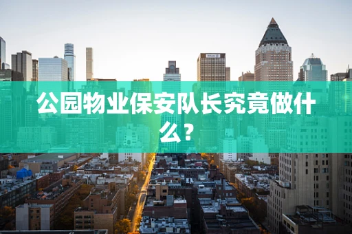 公园物业保安队长究竟做什么？