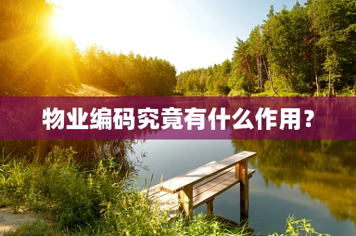 物业编码究竟有什么作用？