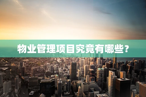 物业管理项目究竟有哪些？
