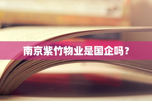 南京紫竹物业是国企吗？